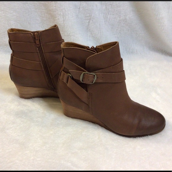 Lucky Brand Shoes - Lucky Brand Ginnie Wedge Leather Boots Brown